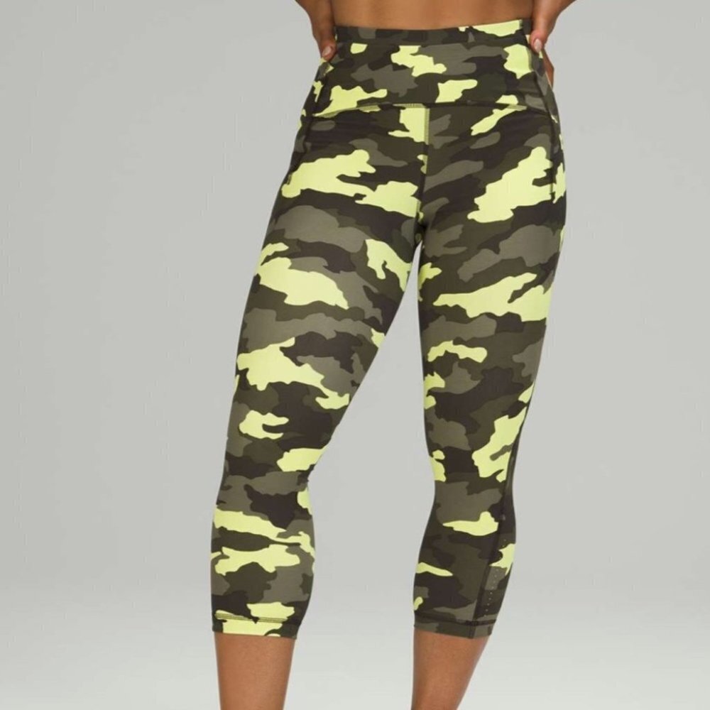 Lululemon Swift Speed High-Rise Crop 21"Heritage 365 Camo Crispin Green multi